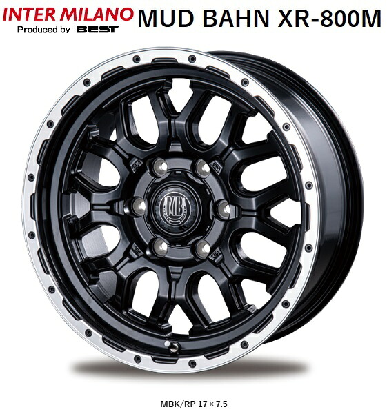 送料無料 4本セット ホイールのみ ベスト MUD BAHN XR-800M マッドバーン マットブラックリムポリッシュ 16インチ 6.5J インセット+38 6穴 PCD139.7 4本 JWL-T 200系ハイエース レジアスエース ボンゴブリーニイバン｜タイヤショップフラップ