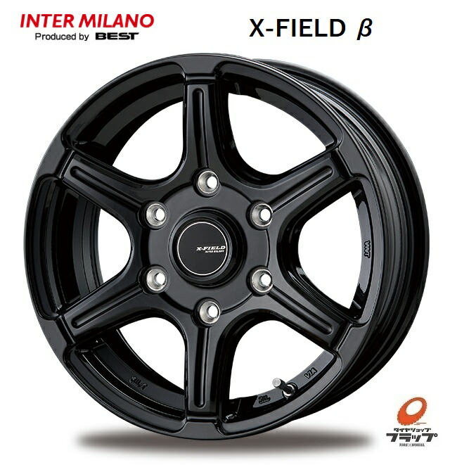 送料無料 4本セット ホイールのみ インターミラノ ベスト X-FIELDβ クロスフィールド ベータ ブラック 15インチ 6J インセット+33 6穴 PCD139.7 JWL-T 4本 200系ハイエース レジアスエース ボンゴブリーニイバン｜タイヤショップフラップ