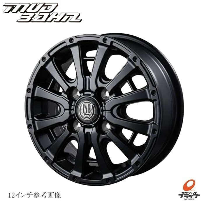 個人宅OK 送料無料~ 4本セット ホイールのみ インターミラノ ベスト MUD BAHN XR-600S マッドバーン フラットブラック 12インチ 3.50B インセット+45 4穴 PCD100 JWL-T 4本 キャリィ/エブリィバン(OEM含む)｜タイヤショップフラップ