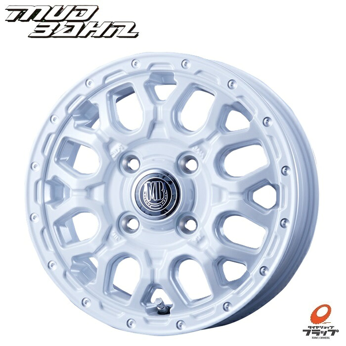 送料無料 4本セット ホイールのみ ベスト MUD BAHN XR-800M マッドバーン ピュアホワイト/ピアスポリッシュ 12インチ 4.00B インセット+42 4穴 PCD100 JWL-T 4本 軽自動車 軽トラ 軽ハコバン INTERMILANO インターミラノ BEST