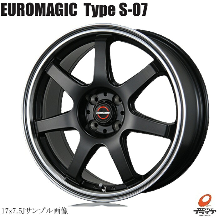 【取り寄せ品】 送料無料~ ホイールのみ4本セット BLEST EUROMAGIC Type S-07 セミグロスブラック 16インチ 6.0J インセット+48 4穴 PCD100 JWL ブレスト ユーロマジック コンパクトカー 13ノート対応|タイヤショップフラップ