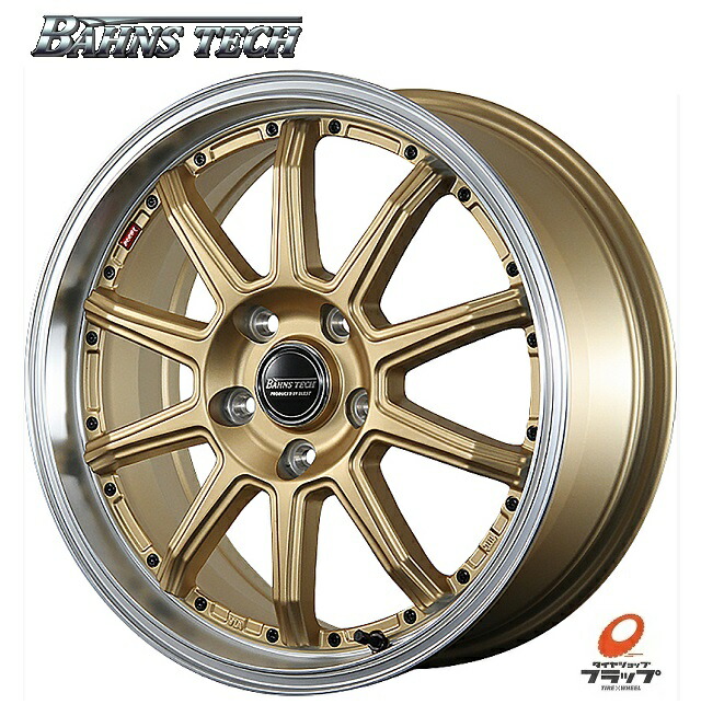 送料無料　4本セット　BLEST　BAHNS　TECH　ブレスト　バーンズテック　S10-DP　セミグロスゴールド　16インチ　6J　インセット+45　5穴　PCD100　JWL　4本　120系　ラクティス　トレジア　ライズハイブリッド　イスト