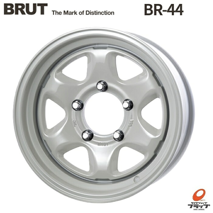 【取り寄せ品】送料無料 4本セット ホイールのみ TRISTAR BRUT BR-44 ミルキーホワイト 16インチ 6.5J インセット0 5穴 PCD139.7 トライスター ブルート スチールホイール風 アルミホイール　カスタム設定