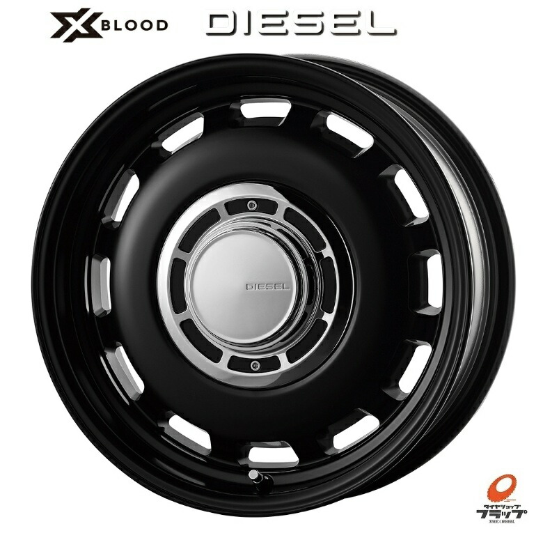 送料無料 4本セット ホイールのみ COSMIC XBLOOD DIESEL コスミック クロスブラッド ディーゼル サテンブラック 16インチ 6J インセット-5 5穴 PCD139.7 JWL-T 4本 スズキ ジムニーシエラ画像