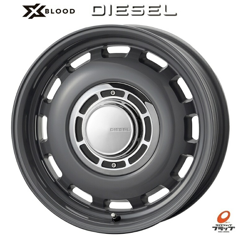 送料無料 4本セット ホイールのみ COSMIC XBLOOD DIESEL コスミック クロスブラッド ディーゼル マウスグレー 16インチ 6J インセット-5 5穴 PCD139.7 JWL-T 4本 スズキ ジムニーシエラ画像