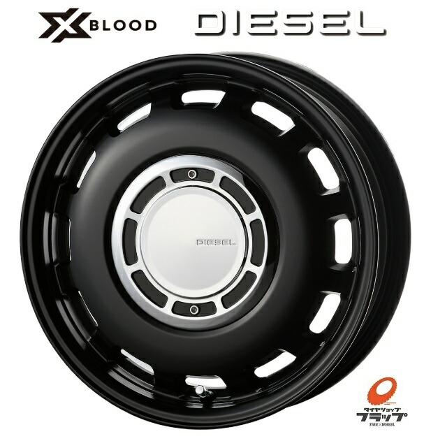 送料無料 4本セット ホイールのみ COSMIC XBLOOD DIESEL コスミック クロスブラッド ディーゼル サテンブラック 15インチ 6J インセット+32 4穴 PCD98 JWL 4本 FIAT フィアット500（2007～）画像