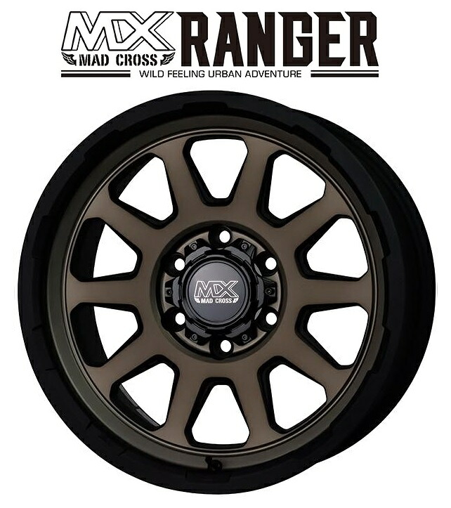 送料無料　４本セット　ホットスタッフ　マッドクロス　レンジャー　マットブロンズ　16インチ　6.5J　インセット+38　6穴　PCD139.7　4本　２００系ハイエース　レジアスエース　ボンゴブリーニイバン　JWL-T