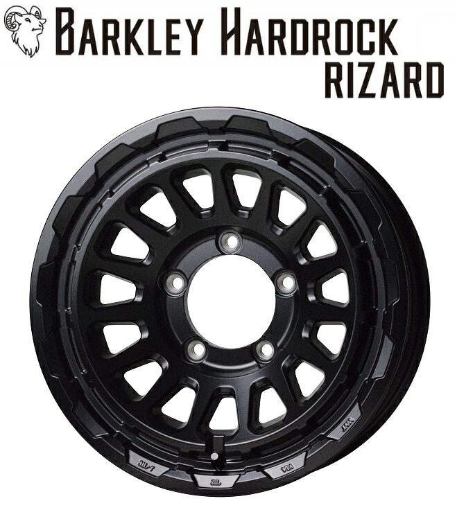送料無料　４本セット　ホットスタッフ　バークレイハードロック　リザード　BARKLEY　HARDROCK　RIZARD　16インチ　6J　インセット-5　5-139.7　JWL　VIA　4本セット　スズキ　ジムニーシエラ｜タイヤショップフラップ