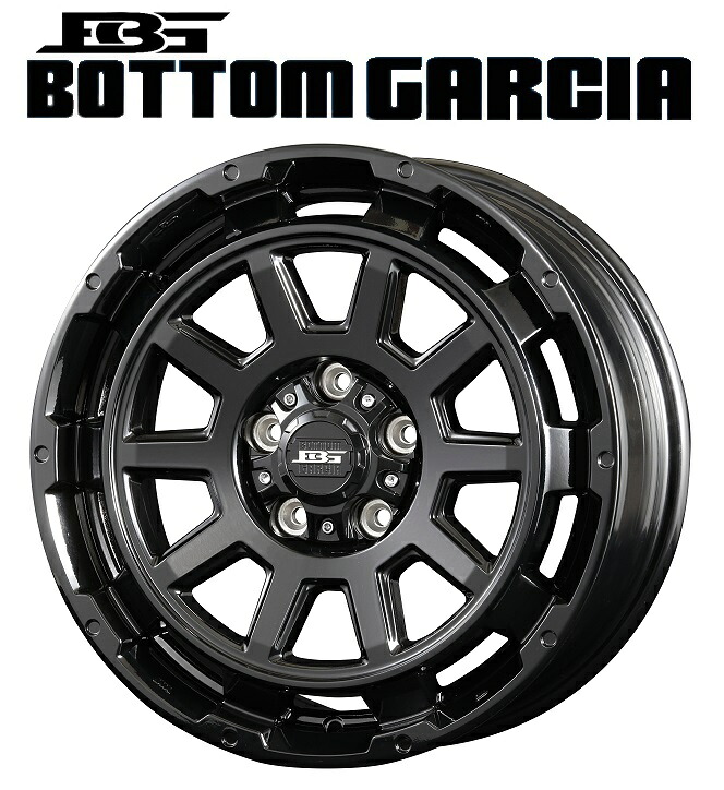 送料無料 4本セット KITジャパン ボトムガルシア ディグレ グロッシーブラック 17インチ 7J インセット+40 5穴 PCD114.3 4本 デリカD:5 エクストレイル RAV4 アウトランダー ヤリスクロス カローラクロス KITJAPAN KOSEI コーセイ|タイヤショップフラップ