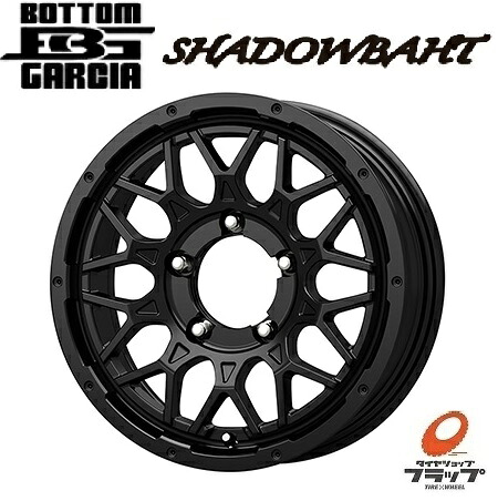 送料無料 4本セット ホイールのみ KITジャパン ボトムガルシア SHADOWBAHT シャドウバーツ マットブラック 16インチ 6J インセット-5 5穴 PCD139.7 JWL-T 4本 スズキ ジムニーシエラ KOSEI コーセイ