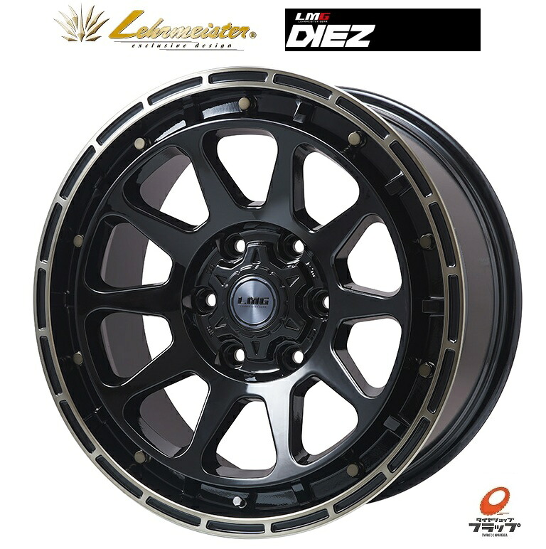 【取り寄せ品】送料無料 4本セット ホイールのみ Lehrmeister LMG DIEZ レアマイスター ディエス グロスブラック・ブロンズクリア 17インチ 8J インセット+20 6穴 PCD139.7 JWL 4本 ランクルプラド ハイラックス FJクルーザー トライトン