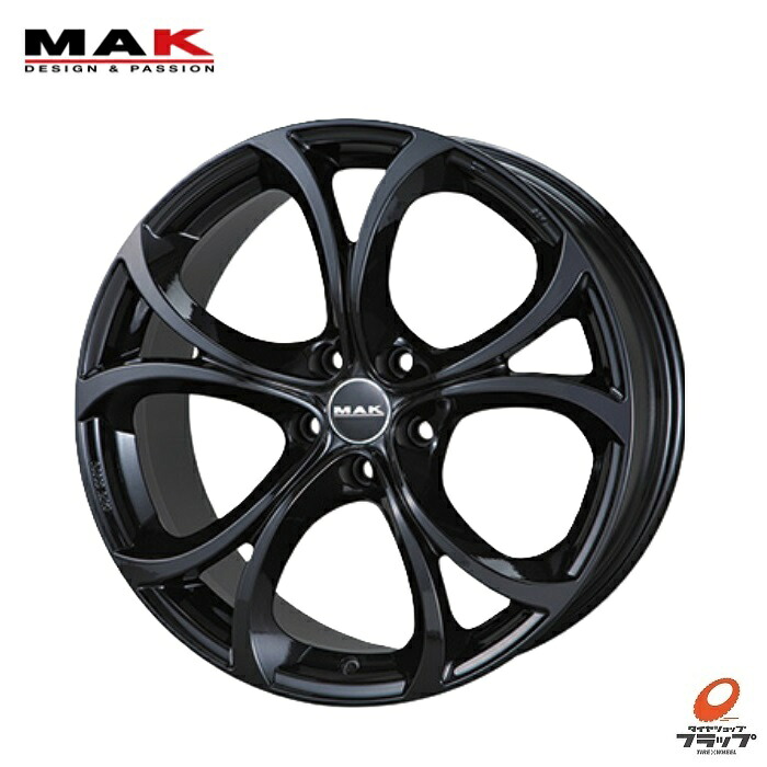 4本セット ホイールのみ MAK LARIO グロスブラック 19インチ 8.5J+35 5H110 ハブ径65.1(専用) 純正アルミホイール用ボルト(ナット)対応 アルファロメオ純正センターキャップ対応 TPMS対応 車種専用設計 マック ラリオ 送料無料～(条件あり) 阿部商会