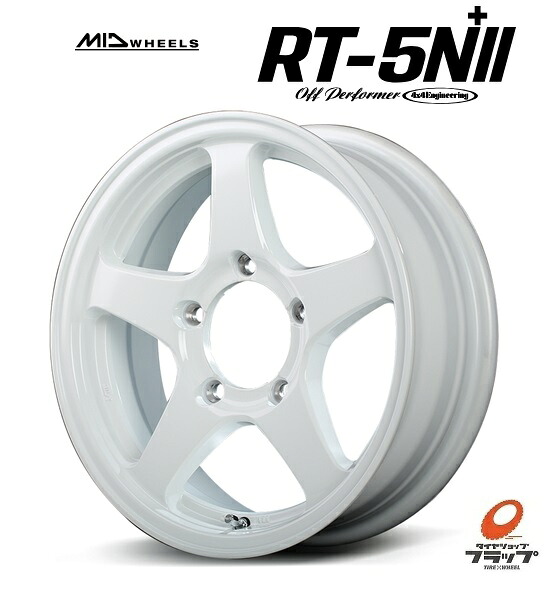 送料無料 4本セット ホイールのみ MID WHEELS Off performer RT-5N+2 ナチュラルホワイト2 4x4Engineering 16インチ 5.5J インセット+22 5穴 PCD139.7 JWL スズキ ジムニー|タイヤショップフラップ