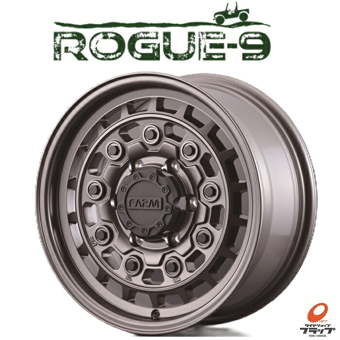 【取り寄せ品】 送料無料~ 4本セット モーターファーム ROGUE-9 マットガンメタ 16インチ 7.0J インセット38 6穴 PCD139.7 MOTORFARM ローグナイン|タイヤショップフラップ