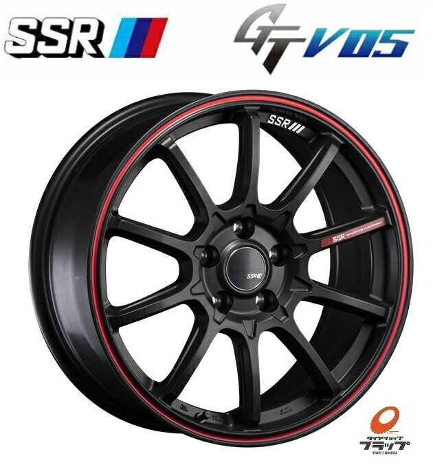18インチ ホイールセット レッド ブラック 楽天市場】送料無料 4本セット ホイールのみ SSR GTV05 フラット