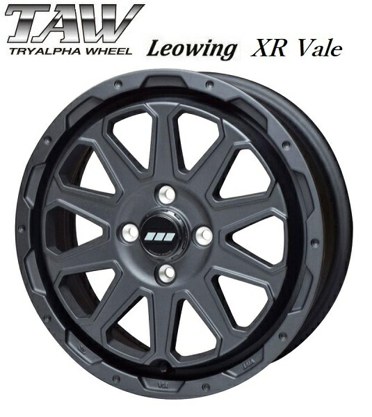 送料無料 4本セット ホイールのみ トライアルファ レオウィング クロスヴェイル leowing XR Vale マットブラック 15インチ 5J インセット+45 4穴 PCD100 JWL 軽自動車 エブリィ ワゴンR スペーシア ソリオ アルト ハスラー N-BOX N-ONE ミラ タント ムー デイズ フレア|タイヤショップフラップ