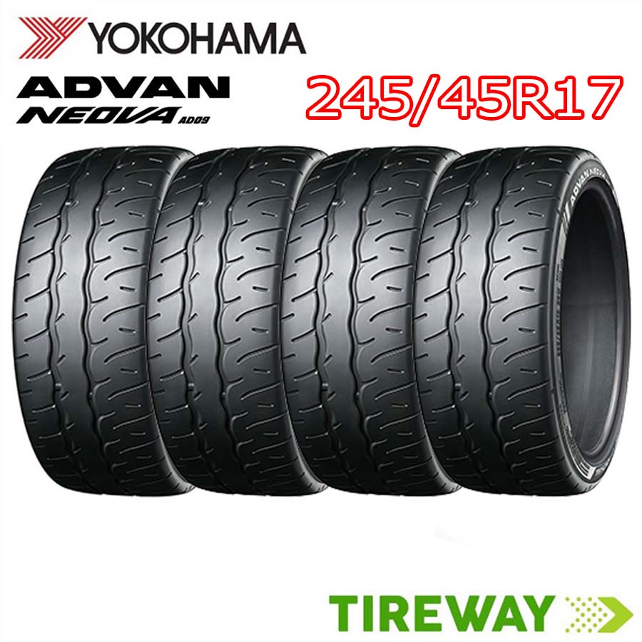 【タイヤ交換可能】4本 17インチ 245/45R17 95W ヨコハマ ADVAN NEOVA アドバン ネオバ AD09 サマー タイヤ単品|タイヤウェイ