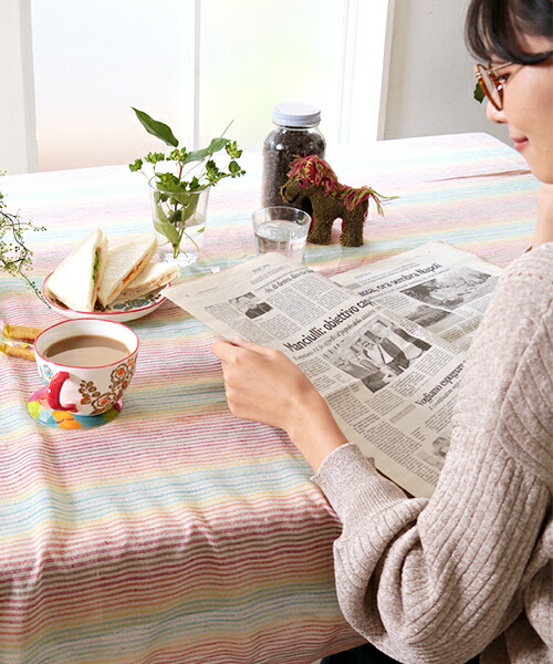 マルチカバー フリークロス 長方形 北欧 ソファーカバー ベッドカバー 棚目隠し布 テーブルクロス インテリア リネン カフェ インド綿 コットン シーツ カーテン インテリア Diy エスニック アジアン チチカカ公式 Titicaca グラデーションストライプマルチカバー