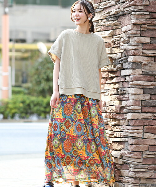 ワンピース ドッキングワンピ レディース 春 夏 半袖 ロング丈 レイヤード ドロップショルダー 異素材 パッチワーク柄 カジュアル 大人 エスニック チチカカ Titicaca オーナメントパッチドッキングワンピース Kscbc136 Ocrmglobal Com