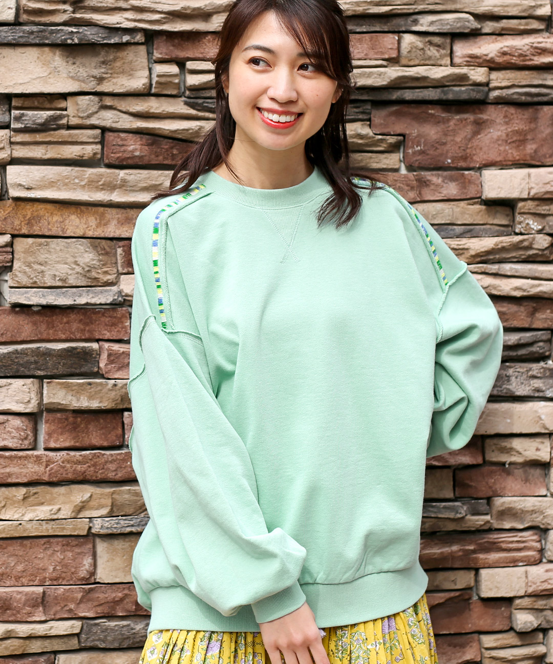 1316円 激安大特価 トレーナー スウェット トップス プルオーバー レディース 春 夏 長袖 ボリューム袖 バルーンスリーブ 無地 ワンポイント 裏毛 オーバーサイズ エスニック チチカカ Titicaca フロスティーカラースウェットプルオーバー Lsjca021