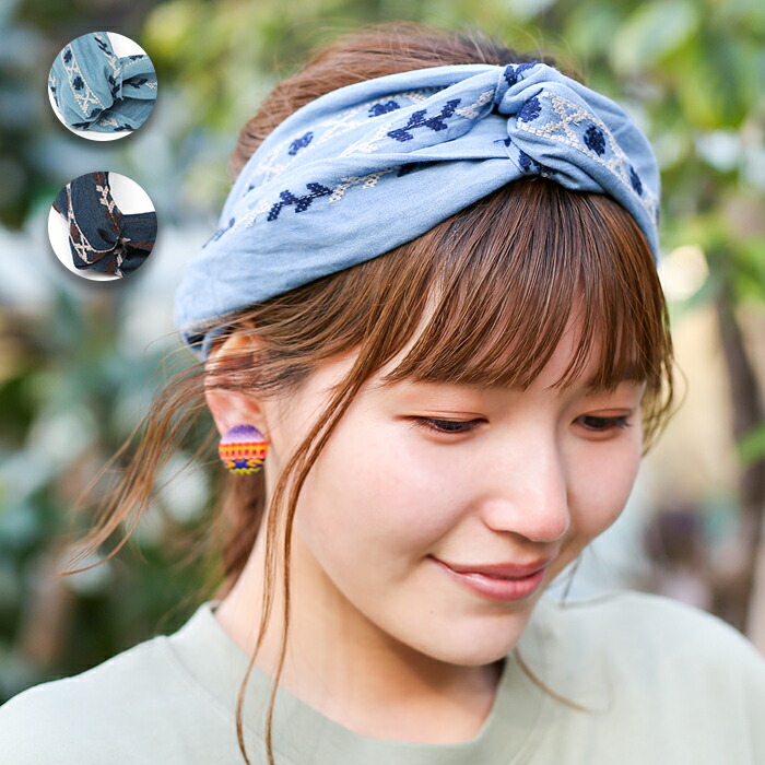 楽天市場】デニム刺繍ヘアバンド / ターバン ヘッド 楽天市場】デニム刺繍ヘアバンド / ターバン ヘッド