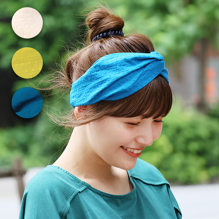 楽天市場】デニム刺繍ヘアバンド ／ ターバン ヘッド