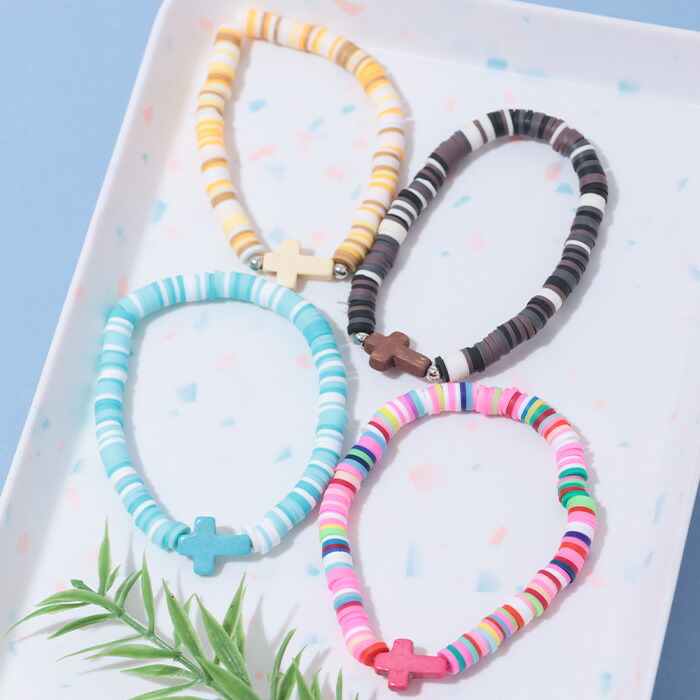 楽天市場】スレッドフロルブレスレット ／ カラフル ビーズ ゴム 腕輪