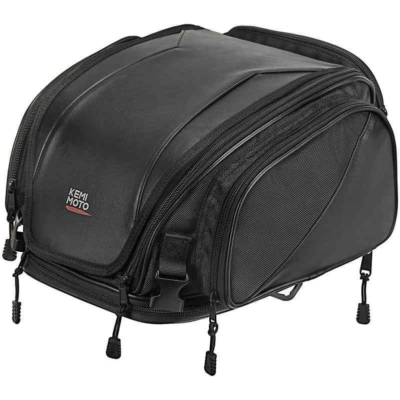 シートバッグ バイク 拡張機能あり 40-52L ツーリングバッグ 防水 撥水加工 レインカバー付き リアバッグ 変形しにくい 荷物固定ベルト付き キャンピングシートバッグ バイク用品 汎