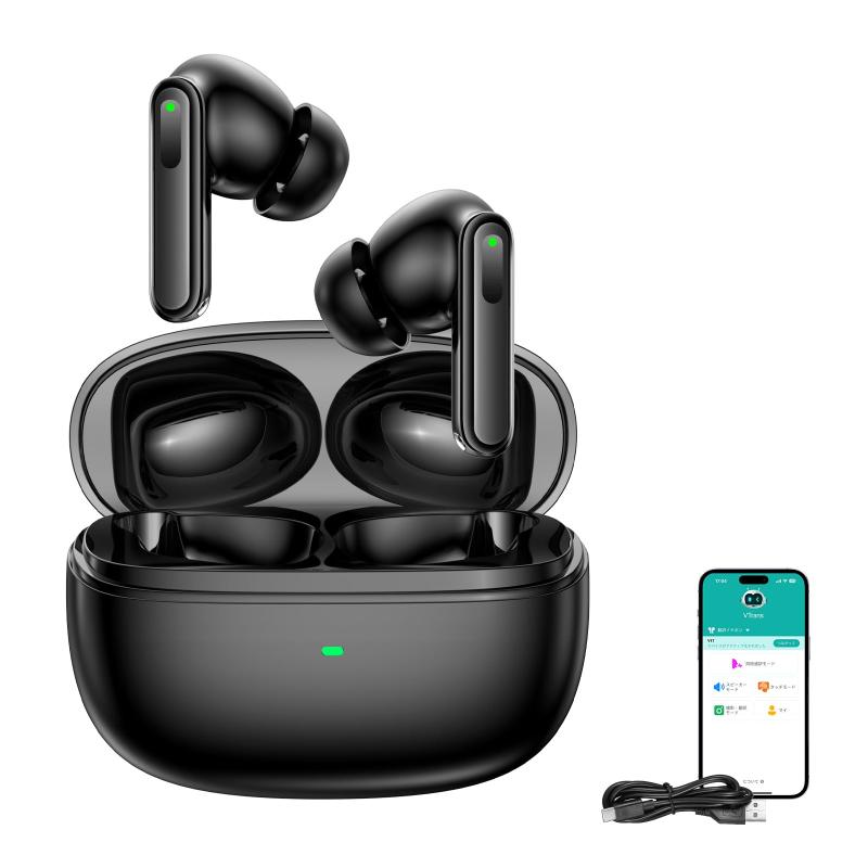 VTrans AI Earphone V18ワイヤレスイヤホン 楽天市場】イヤホン翻訳機通訳機ChamequinhoV18イヤホン型AI翻訳