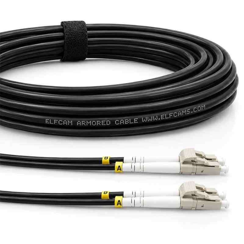 - 屋外および屋内シールドアーマード光ファイバーケーブル LC/UPC - LC/UPC OM3 シングルモードデュプレックス 9/125μm L、ブラック。｜cocoluna31
