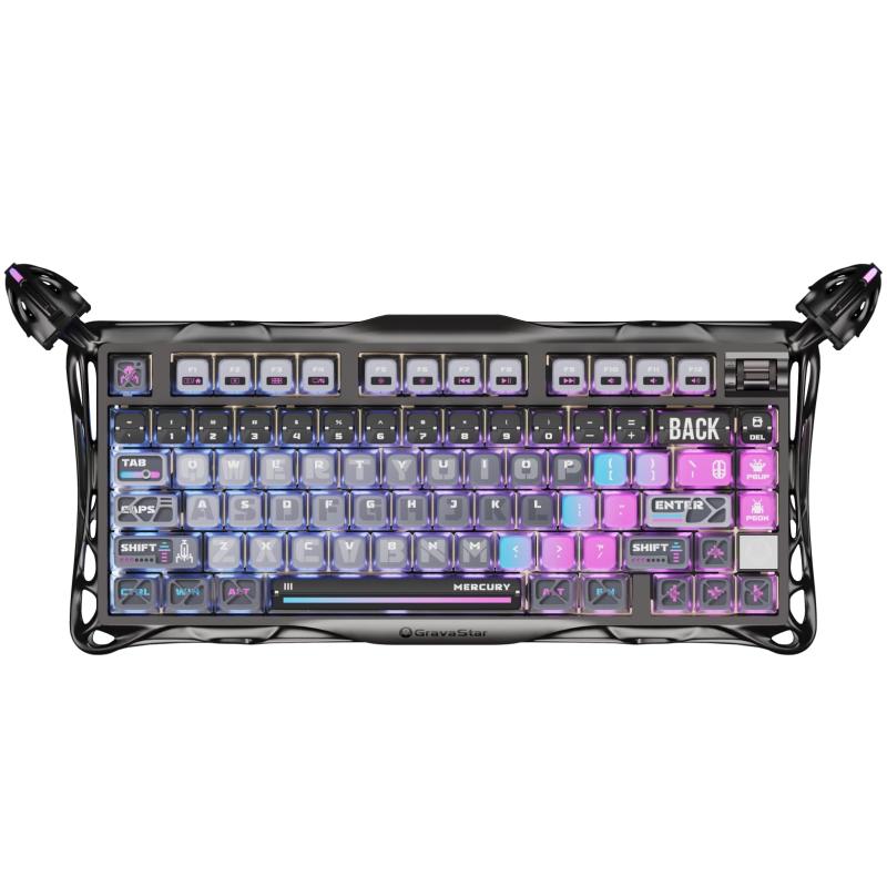 Mercy K1 Pro ゲーミングキーボード 無線 ワイヤレス 75%レイアウト テンキーレス ホットスワップ Bluetooth接続 ガスケット搭載 RGBライト アルミ製筐体 8000バッテリー 音量コントロー