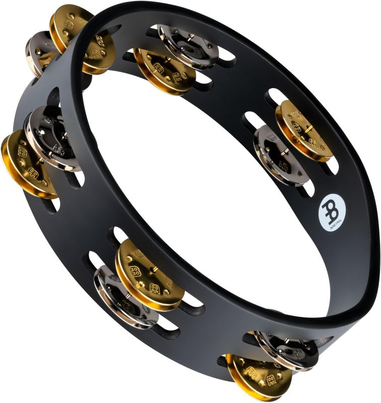 MEINL Percussion マイネル タンバリン Compact Wood Tamboine ckel Plated Steel/Solid Brass gles 2rows CTA2M-BK