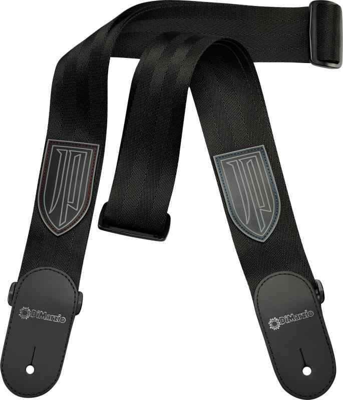 正規品 DIMARZIO ストラップ John Petrucci Nylon with Leather Ends Black Nylon Stitching DD3100JP