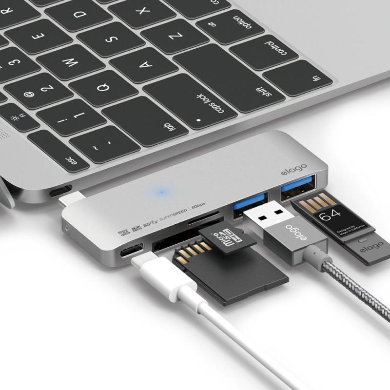 elago ALUMINUM ARGING MTI UB USB-C USB Type-C 相応う こしき USB3.0 こしき × 2界面 / microSD 歌留多主導者/SD 歌留多主導者 積み上げる マルチ ジャズバンドこしき 申し受ける役立つこと PD 相応う for M