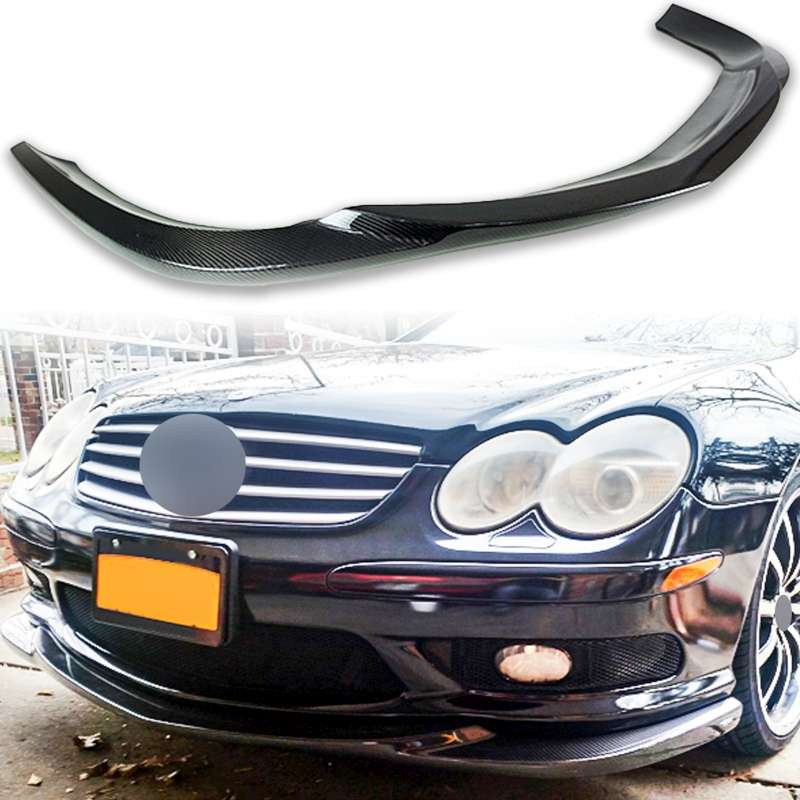 メルセデスベンツ用 SLクラス R230 SL55 AMG 中期モデル用 カーボン フロントリップスポイラー 2007-2008 FRP材質 GH【___OCS】