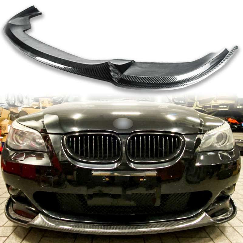 BMW用 5シリーズ E60 E61 Mテク Mスポーツバンパー用 カーボン フロントリップスポイラー 2004-2010 HG【___OCS】