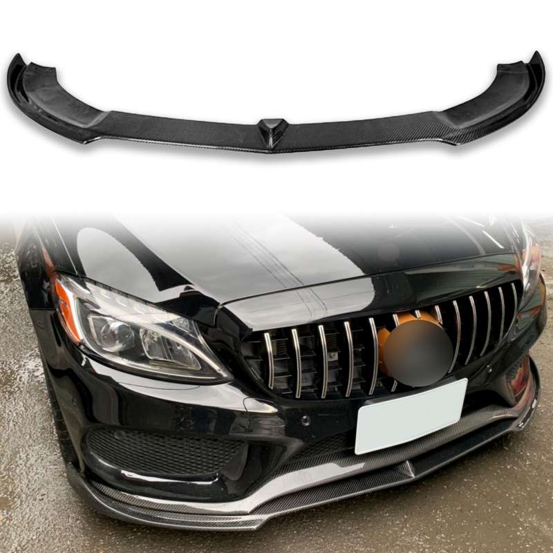 メルセデスベンツ用 Cクラス W205 前期 セダン AMGパッケージバンパー用 カーボン フロントリップスポイラー 2014-2018 FRP材質 FDII【___OCS】｜TitoSoy