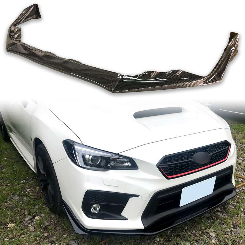 スバル用 WRX Sti S4 VA系 セダン 後期用 カーボン フロントリップスポイラー 2018-2021 FRP材質 208【___OCS】