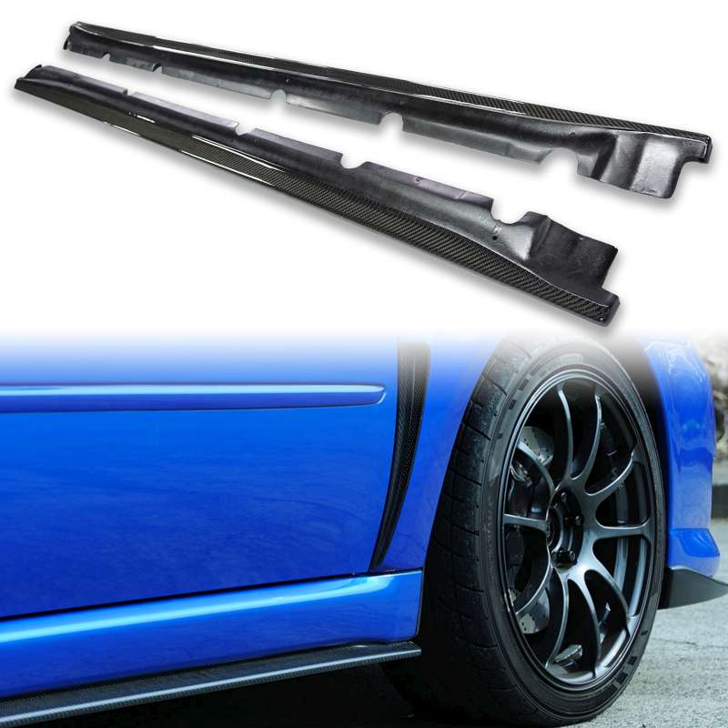スバル用 レガシィ 4代目 BP型 ワゴン用 2004-2009 FRP製 カーボン サイドスカート エクステンション スポイラー 左右セット 2PCS D【___OCS】
