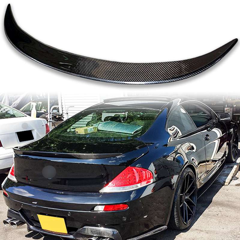 BMW用 6シリーズ E63 前期用 カーボン リア トランク スポイラー FRP製 2003-2008 V【___OCS】