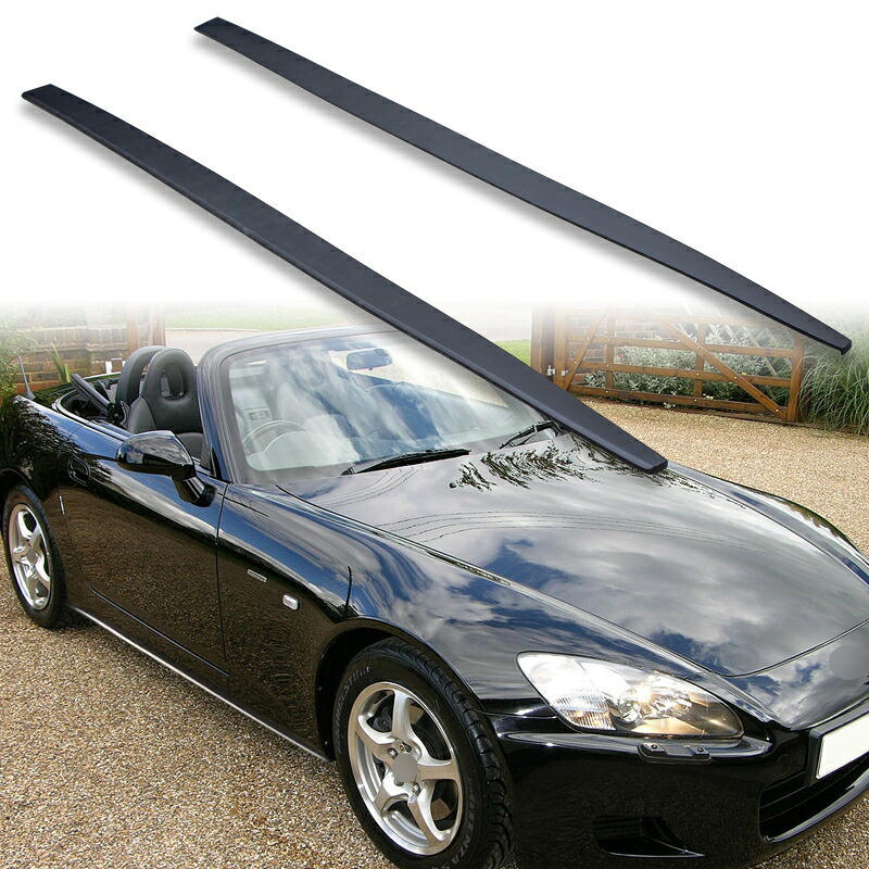 FYRALIP サイドエクステンション スポイラー アンダーフラップ ホンダ用 S2000 1999-2009 PU製 左右セット 艶消し黒 マットブラック塗装