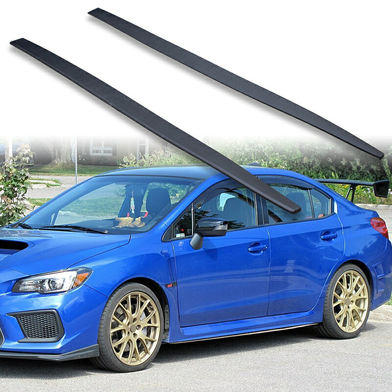 FYRALIP サイドエクステンション スポイラー アンダーフラップ スバル用 WRX STi VA型 2014-2021 PU製 左右セット 艶消し黒 マットブラック塗装