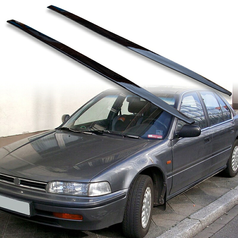 FYRALIP サイドエクステンション スポイラー アンダーフラップ ホンダ用 アコード 4代目 セダン用 1990-1993 PU製 左右セット 艶あり黒 ブラック塗装