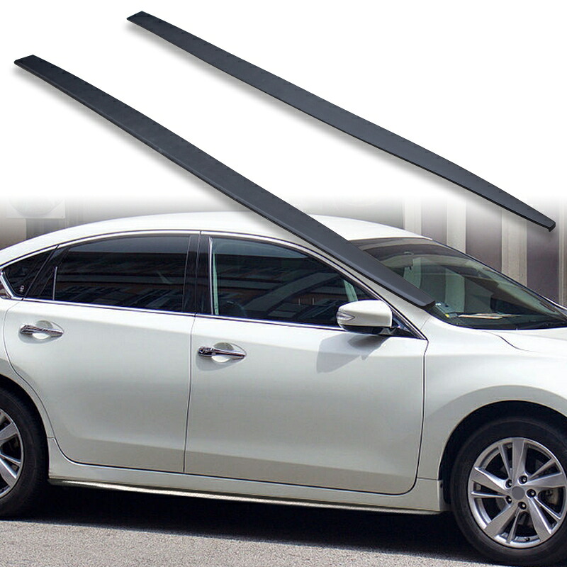 FYRALIP サイドエクステンション スポイラー アンダーフラップ 日産用 ティアナ 3代目 2013-2019 PU製 左右セット 艶消し黒 マットブラック塗装