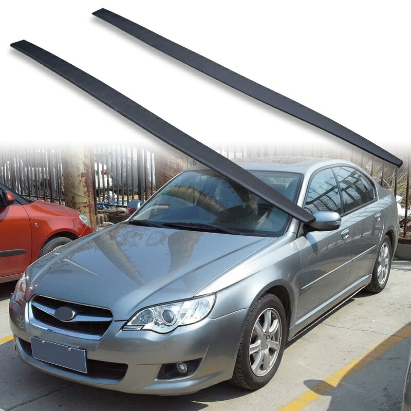 FYRALIP サイドエクステンション スポイラー アンダーフラップ スバル用 レガシィ 4代目 セダン用 2003-2009 PU製 左右セット 艶消し黒 マットブラック塗装