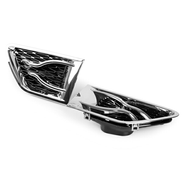 ランドローバー用レンジローバー用スポーツ L320用 2010-2013 クロームメッキ×ブラック サイドフェンダーベントグリル サイドグリル【___OCS】