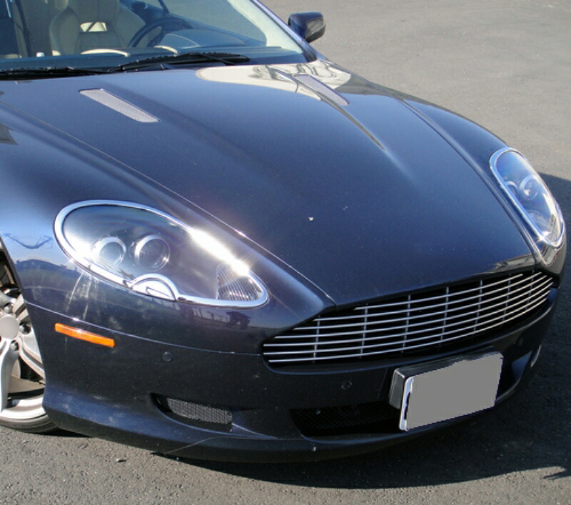 アストンマーティン用 DB9 前期 クロームメッキ フロントランプリム ヘッドライト トリム ヘッドランプリム ベゼルカバー【___OCS】