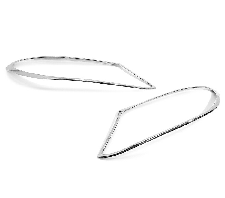 メルセデスベンツ用 Cクラス 4代目 W205 C205 クーペ用 クロームメッキ フロントランプリム ヘッドライト トリム ヘッドランプリム ベゼルカバー【___OCS】