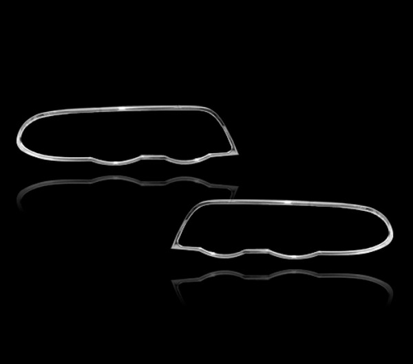 BMW用 3シリーズ E46 セダン 前期用 1998-2001 クロームメッキ フロントランプリム ヘッドライト トリム ヘッドランプリム ベゼルカバー【___OCS】