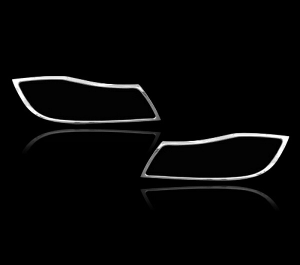 BMW用 3シリーズ E90 セダン LCIモデル用 2008-2011 クロームメッキ フロントランプリム ヘッドライト トリム ヘッドランプリム ベゼルカバー【___OCS】